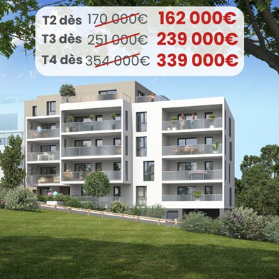 Côté Parc : votre appartement au calme, en face d'un parc.Offre travaux en cours